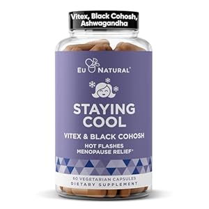 Staying Cool Menopause Supplements for Women – Hormonal Hot Flash Relief, Weight Support, & Night Sweats – Vitex Chaste Tree & Black Cohosh – 60 Vegetarian Soft Capsules