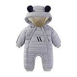 JiAmy Mono Invierno Bebé Niño Niña, Cremallera Bidireccional Ropa Bebé Invierno 9-12 meses