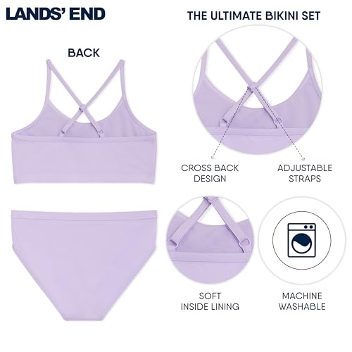 Image of Lands' End Girls' Swim UPF 50+ Adjustable Strap Bikini Set