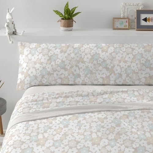 Burrito Blanco | Sábanas de Coralina | Cama de 105cm. (+Medidas Disponibles) | Diseño 995 | Color Beige (105x190/200cm.)