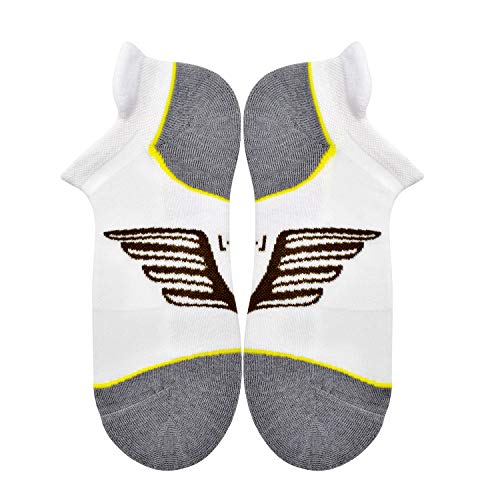 Image of Busy Socks 3 Pack Heavily Cushioned Socks Women No Show, Ultralight Comfort Fit Mesh Ventilating No-show Elite Basketball Volleyball Socks (White, Large)