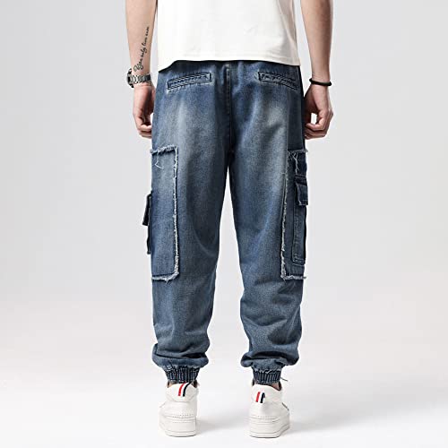 Men's Baggy Jeans Hip Hop Cargo Loose Fit Skateboard Denim Pants S-6XL4