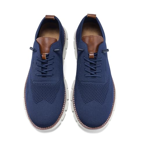 Image of Wearbreeze Men's Business Casual Oxford Sneakers - Lightweight Lace-Up Dress Shoes for Work, Travel & Daily Commute