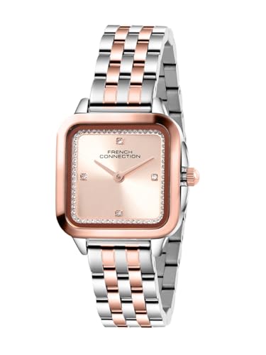 Image of French Connection Bijou Carre | Analog Display | Rose Gold Sunray Dial | Stainless Steel Strap | Watch for Women - FCN0217RTM