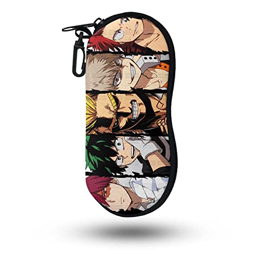 LVMMO Anime My Hero Academia Sonnenbrillenetui niedlich weich Brillenetui tragbar Reißverschluss Brillentasche Cover