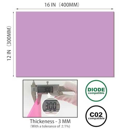 Image of 2pcs Pastel Cell Cast Acrylic Sheet Purplish Blue 1 /8inch (3mm) 11.8x15.7 300x400mm Glossy Matte Laserable Plexiglass Sheets Plasitc Board for Laser Cutting Engraving DIY Project