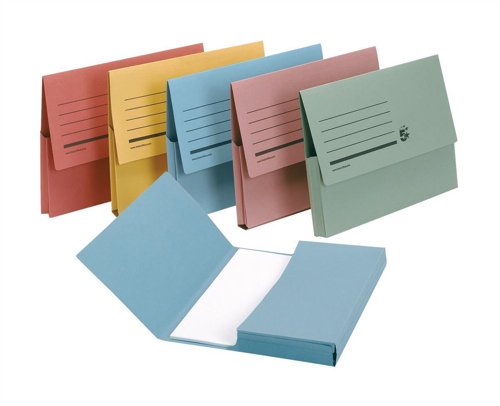 5 Star Premier Document Wallet Half Flap 285gsm Capacity 32mm A4 Assorted (Pack of 50)