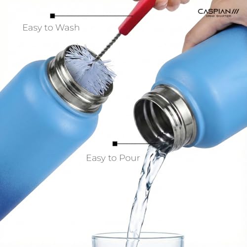 Image of CASPIAN / / / Astra ISI Certified Stainless Steel Water Bottle 1ltr. (M Blue, 1 Litre, Set of 3) | Leak Proof Thunder for Fridge Home Office Travel School Kids Boys Girls Adults Sports Gym Yoga|BPA Free
