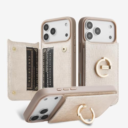 CUSTYPE Wallet Case for iPhone 18 Pro(6.3") Card Holder and Ring Stand