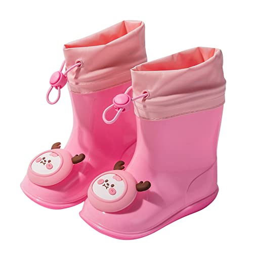 Rain Shoes for Children Lined Rubber Sole Boys and Girls Lightweight Rain Boots Waterproof Non Slip Drawstring Shoes2