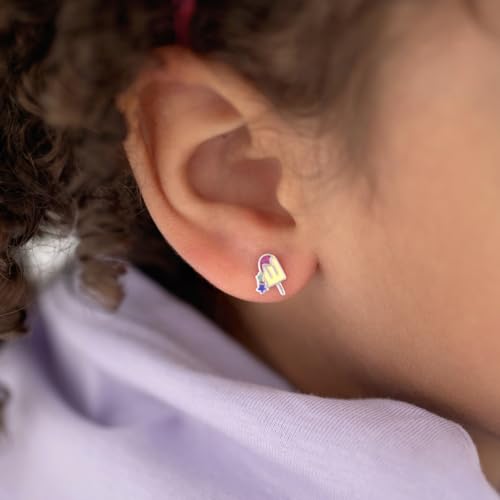 925 Sterling Silver Yellow Enamel Ice Cream Bar Earrings for Young Girls and Pre-Teens - Ice Cream Themed Jewelry for Birthday Parties - Unique Food Jewelry for Little Girls3