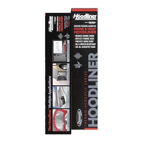 Dynamat Hoodliner – Noise & Heat Insulation Kit for Your Car Hood – Keeps Engine Noise In & Protects Paint from Engine Heat – Easy Self Adhesive Install – 1 Sheet 32"x 54", 12 sq ft Cover