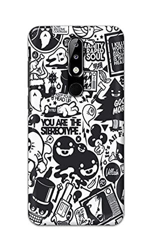 Image of Printed Hard Back Cover Case for Nokia 5.1 Plus | Nokia 5.1+ Back Cover (Mixed Cartoon) -1302