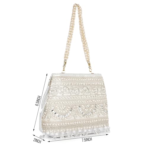 Image of Nevis Stylish Embroidery Unique Desing Traditional Wedding Party Handheld Portli Bag For Women