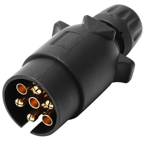 AGRISHOP Enchufe para Remolque 7 Pines 12V - Clavija Macho para Caravana y Enganche