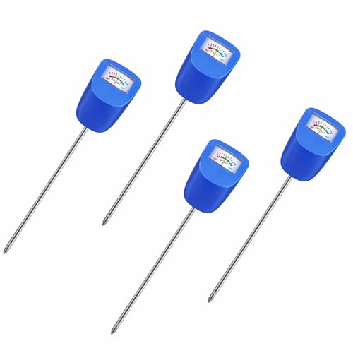 XLUX Medidor de suelo para plantas, sensor de humedad del suelo, monitor de agua para jardinería, agricultura, hogar, plantas de interior y exterior, flor, azul, paquete de 4 XLUX Medidor de suelo para plantas, sensor de humedad del suelo, monitor de agua para jardinería, agricultura, hogar, plantas de interior y exterior, flor, azul, paquete de 4