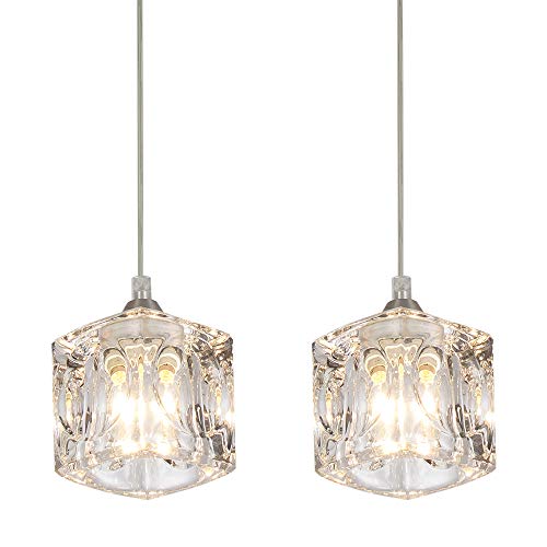 COTULIN Set of 2 Modern Cute Mini Crystal Pendant Light,Pendant Lighting Fixture