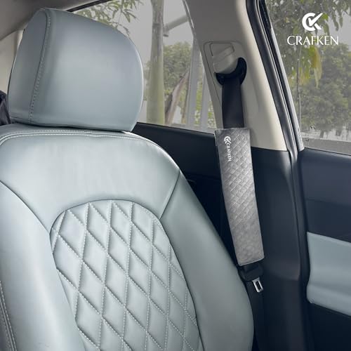 Image of Car Seat Belt Shoulder Pads - Soft Seat Belt Cushion Cover for Car, Universal Safety Belt Strap Pad, Premium Fabric Neck & Shoulder Support for Comfortable Driving, (Grey, 12 Inch)