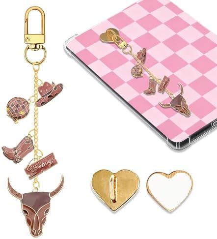 Cowboy Charms Chain Compatible with Kindle Booklover E-Reader Keychain