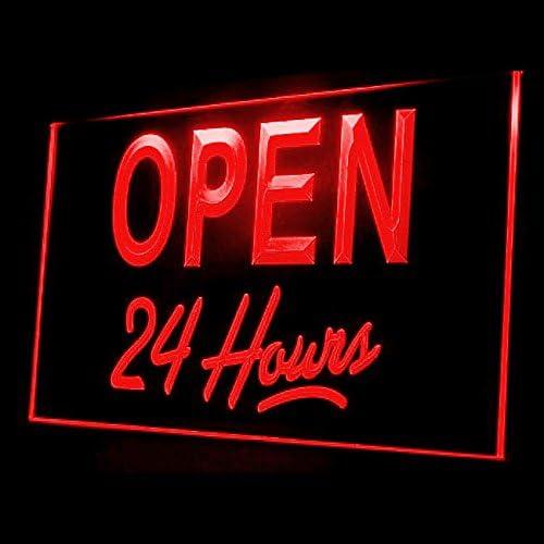 110022 Open for 24 Hours Beer Bar Business Motel Display LED Light Neon Sign