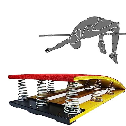 RENLXFI Gymnastics Equipment for Home Vault, Large Sport Training Springboard with 9 Springs, for Adults Teens Backflip High Jump, Curved Elastic Ramp Pad