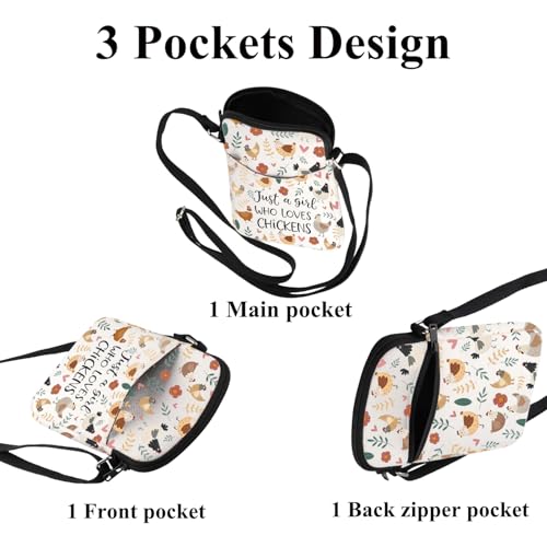 FUSTMW Chicken Print Crossbody Purse Funny Chicken Gifts for Hen Lovers Sling Bag Chick Gifts Cross Body Bag Chicken Merch4