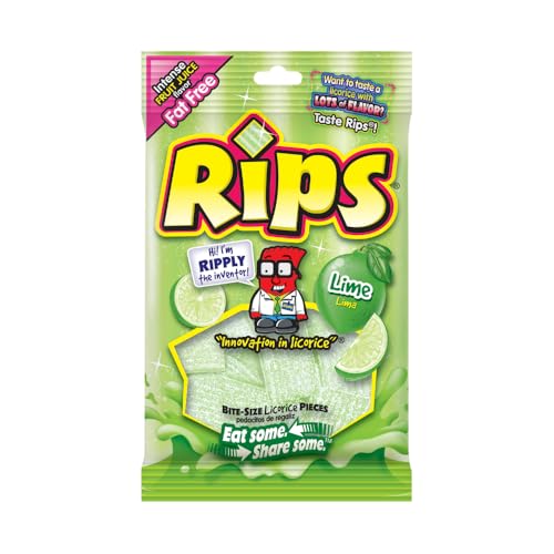 Rips Bite-Size Lime Licorice Pieces 4 oz miniatura 1