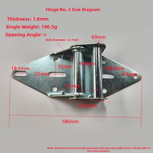 Bisagra abatible antisuelto de 187 x 69 mm para persianas enrollables 5