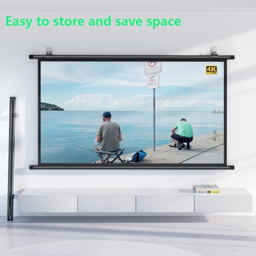 Pantalla Manual Retráctil Proyector 72" 16:9 HD miniatura 4