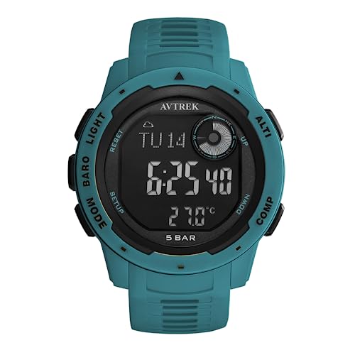 AVTREK Montre de Sport numérique pour Adolescents avec altimètre et baromètre, Montre pour l'extérieur, Montre de Sport étanche pour l'armée et Les...