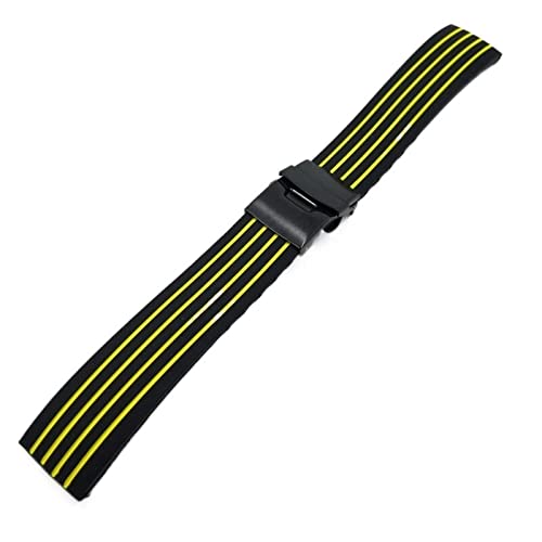 Bracelet de montre étanche en caoutchouc silicone 20mm pour le sport et le quotidien