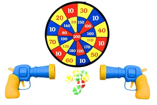 Pistola Giocattolo con Bersaglio Set 2 Pistole con Bersagli e 6 Palline Appiccicose Gioco Dardi Freccette Tiro al Bersaglio Tabellone Tiro a Segno Bambini Adulti Pistola Fucile Giocttolo Mitra