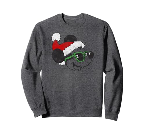 Sweatshirt Disney Mickey Mouse de Noël rouge en coton doux pour homme et femme