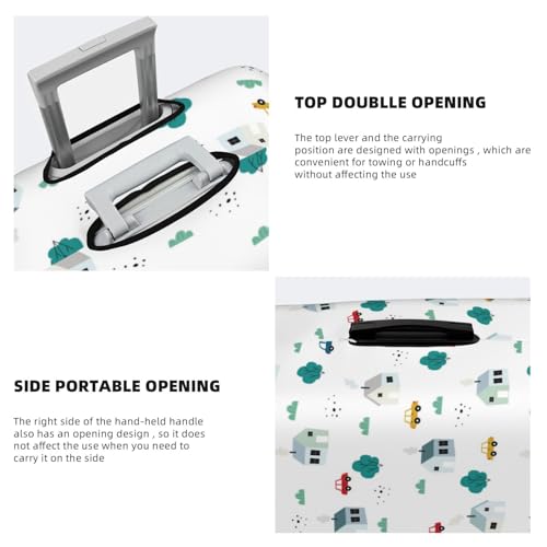 Travel Luggage Cover - Cartoon House Car Washable Suitcase Covers Protector Fits 18-32 Inch Luggage3