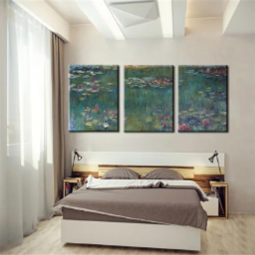 Peinture Claude Monet Nymphéas Toile 60x90cm pour Habiller un Grand Mur Vide