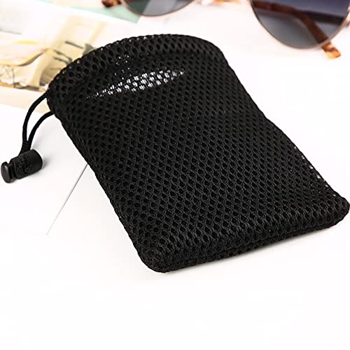 GSHLLO 6 Pcs Black Mesh Stuff Sack Net Jewelry Pouches Mesh Gift Bags Storage Bags with Drawstring for Phone MP3 Earphones3