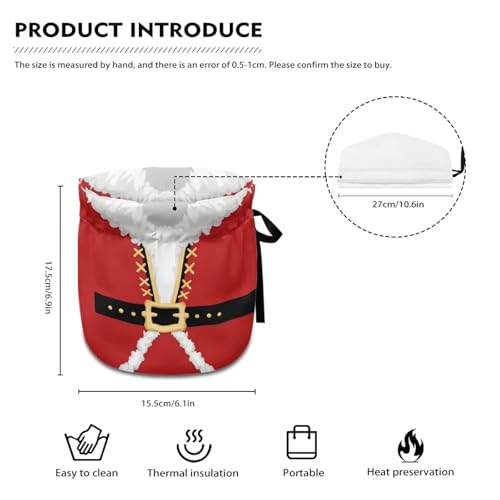 Image of Santa Claus Tea Pot Cozies Cotton Christmas Teapot Dust Cover Kitchen Home Decorative Tea Pots Cozy with Insulation Pad for Housewife, Friend, Mom Gift for Christmas