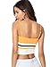 Romwe Women's Sexy Stretch Spaghetti Strap Striped Crop Cami Tank Top Yellow S