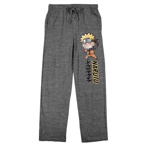 Bioworld Naruto Shippuden Chibi Naruto Men's Heather Gray Sleep Pants