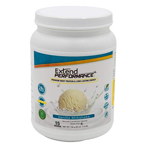 Extend Performance Whey Protein Long Lasting Energy, 24g Protein, Vanilla Milkshake (15 Servings), 26 Ounce