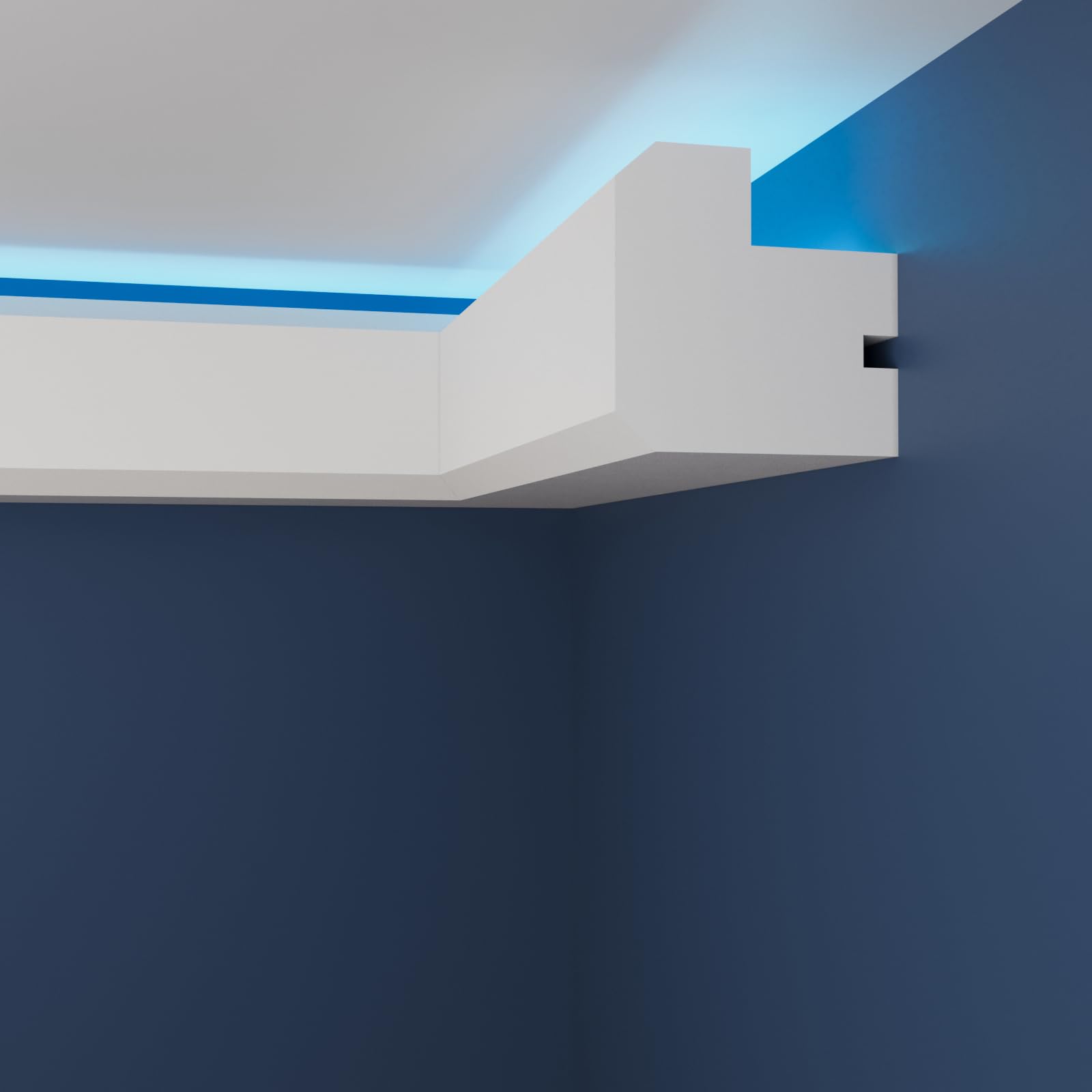 WOLDECOR Premium LED Coving Cornice – Lightweight XPS Ceiling Moulding Trim, Easy to Install Decorative Polystyrene Coving for Walls and Ceilings with LED Lighting (WLU26, 6 Meters)