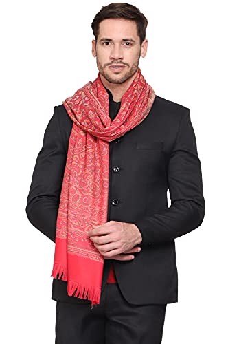 Image of Weavers Villa Men's Paisley Design Woven Poly Wool Blend Gents Shawls, Muffler, Stoles for Men