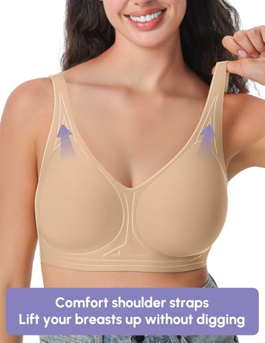 FallSweet Wireless Push Up Bras Seamless Plus Size Full Coverage Bralettes with Support3