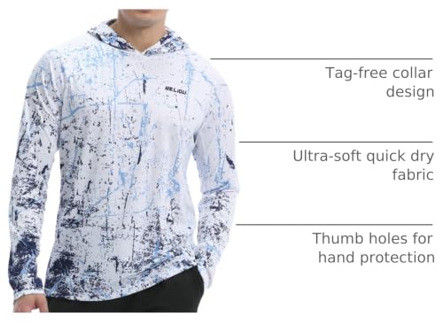 Image of Men's UPF 50+ Sun Protection Hoodie Shirt Long Sleeve SPF Fishing Outdoor UV Hiking Lightweight Shirts