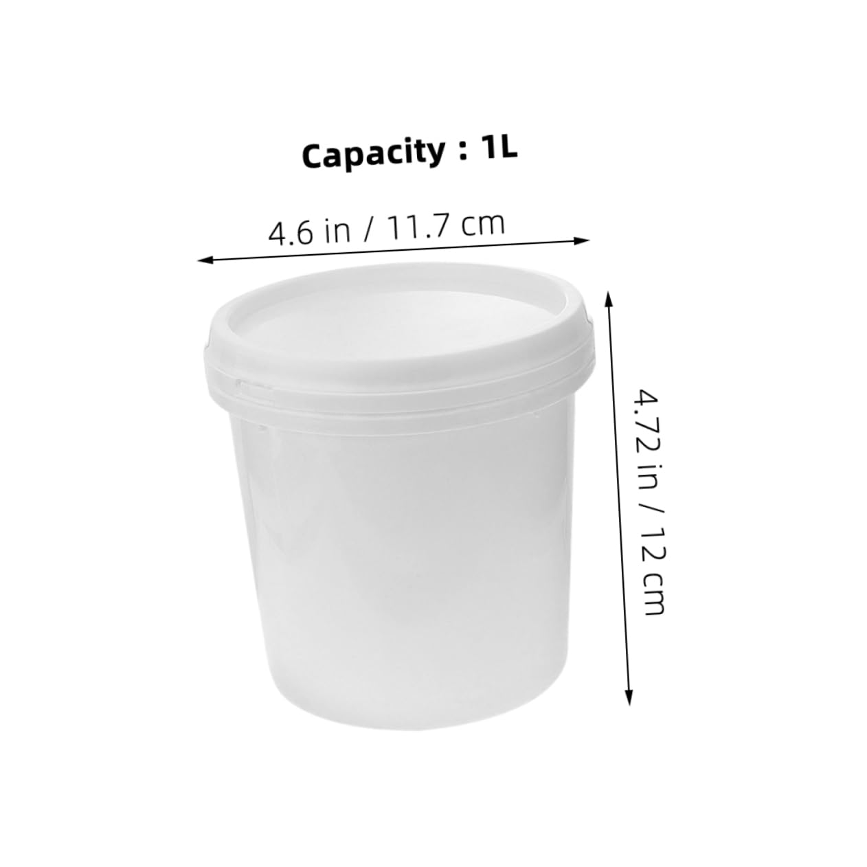 Cabilock Plastic Pail Handle Freezer Pail White Bucket Lid Car Cleaning Bucket Small Mopping