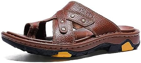 LazyWalk Men’s Leather Toe loop Sandals Slip on A1720