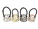 4PCS Fashion Zinc Alloy Ponytail Cuff Elastic Hair Tie Ponytail Holder Punk Gothic Hair Cuff Hair Rope Hair Clips Hair Band for Women