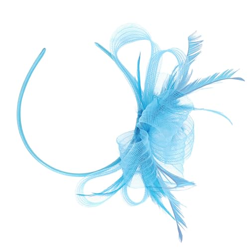 Pince amovible voile fascinator bleu pour coiffure mariage élégante sans douleur