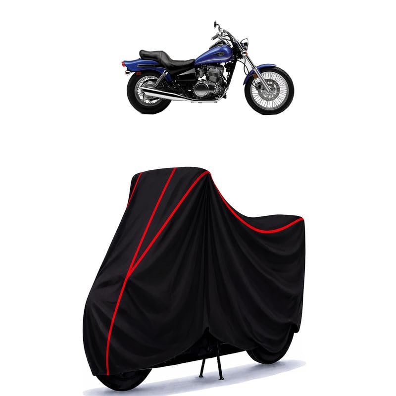 Image of Vulcan 500 Water Resistant Bike Cover for All Motorcycles & Rain | Heavy Duty Taffeta Fabric | UV Protection, Dustproof, Scratchproof | All Weather Two Wheeler Body Cover with Elastic Bottom