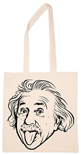 Enigmae Alberto Einstein Gracioso Lengua Show Reutilizable Compras Tienda de Comestibles Algodón Bolsa Reusable Shopping Bag